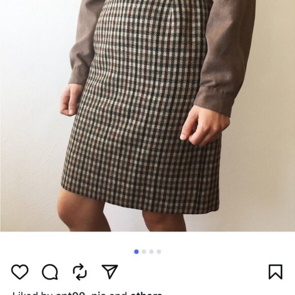 Escada Multi-Colour wool small Plaid Pencil Skirt - Picture 2 of 9